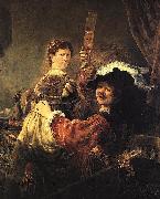 Rembrandt Peale Rembrandt and Saskia in the parable of the Prodigal Son oil painting